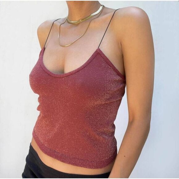 FP Movement by Free People Shimmering Brown Tank Top - Picture 2 of 7